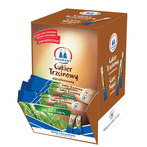 Cukier trzcinowy nierafinowany Dry Demerara w saszetkach Diamant 1 kg