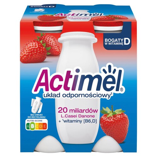 Actimel truskawkowy Danone 4 x 100 g