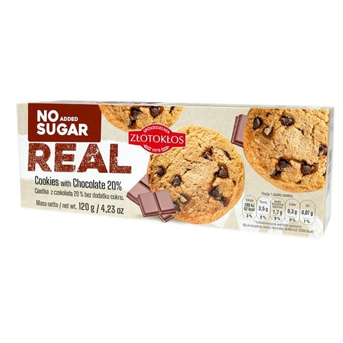 Ciastka z czekoladą bez cukru Złotokłos 120 g