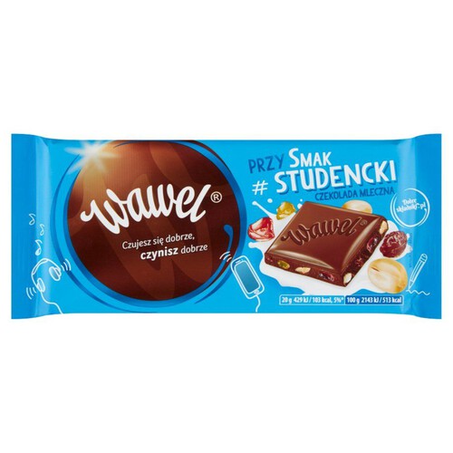 Czekolada mleczna z galaretką, orzeszkami arachidowymi i rodzynkami Wawel 100 g