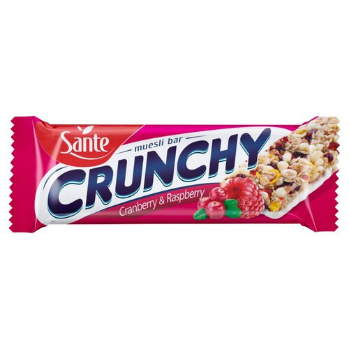Baton zbożowy musli z owocami żurawiny i maliny Sante 40 g