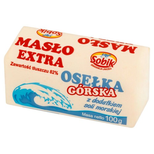 Masło extra Osełka górska z dodatkiem soli morskiej 82% tłuszczu Sobik 100 g