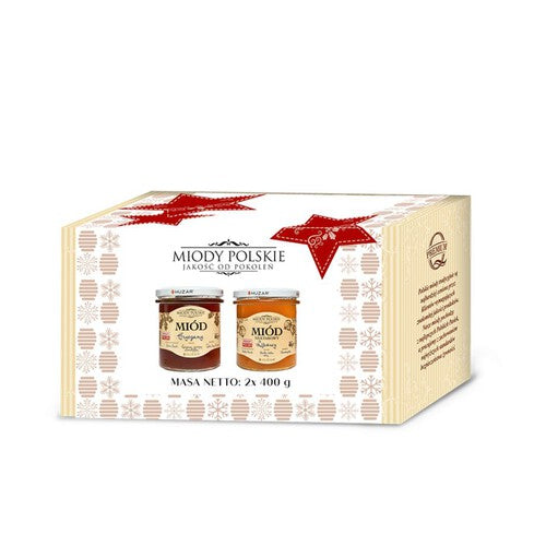 Zestaw miód lipowy i gryczany Huzar 2 x 400 g