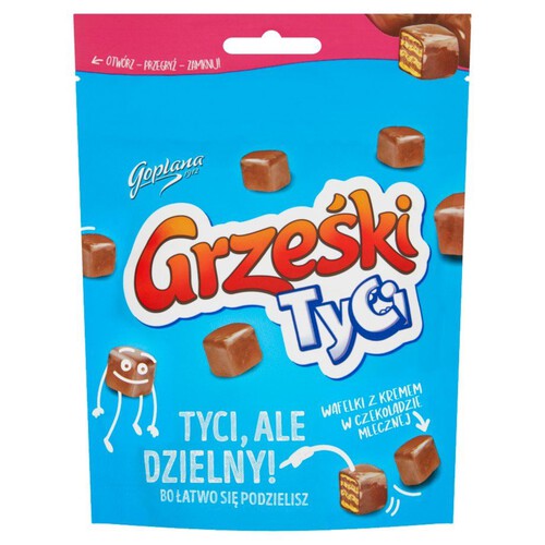 Wafelki z kremem o smaku kakaowym w czekoladzie mlecznej Grześki 120 g