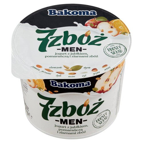 7 Zbóż men jogurt z jabłkiem pomarańczą i zbożami Bakoma 300 g