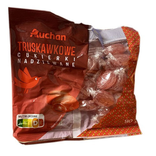 Cukierki nadziewane truskawkowe Auchan 90 g