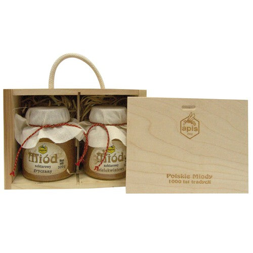 Zestaw miodów w skrzynce Apis 640 g